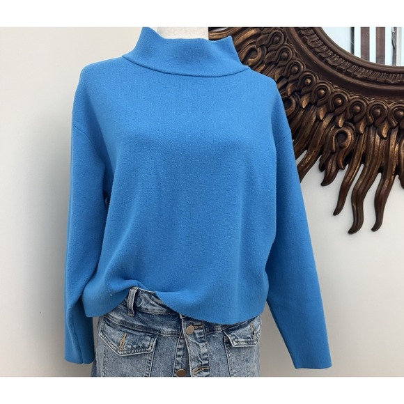 Maeve Sweaters - Maeve Anthropologie The Carys Mock-Neck Sweater Womens XS Turquoise Cropped F/W